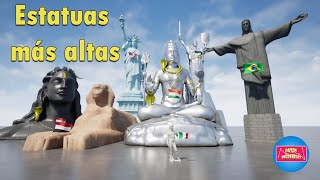 Comparación de las estatuas más grandes del mundoDatos Increibles 3D [upl. by Nudnarb]