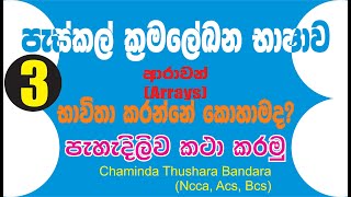 Pascal programming language ARRAYS 3 OL ICT in sinhala it plus [upl. by Ramunni]