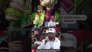 Super Bowl parades Travis Kelce vs Jason Kelce 😂🎊 [upl. by Alene779]