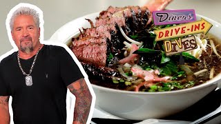 Guy Fieri Goes DEEP on 72Hour Short Rib Pho in Canada  Diners DriveIns and Dives  Food Network [upl. by Eirene441]