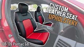 Worn Out Factory Leather Replaced wCustom Leather Seat Upholstery In Pontiac G8  LeatherSeatscom [upl. by Christina393]