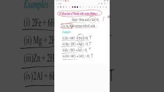 Reaction of metals with acids metalsandnonmetals metalsandnonmetalsclass10 [upl. by Ientruoc]