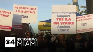 Thousands of dockworkers at Port Everglades Port Miami are on strike [upl. by Canica]