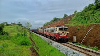 Asansol WAG5 Multi units hauled South bound BCN Freight  Kumta indianrailways [upl. by Noraed]