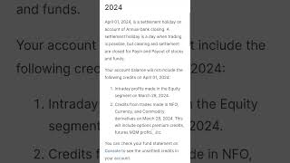 What is settlement Holiday zerodha bseindia [upl. by Khoury387]