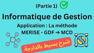 Informatique de gestion  MERISE Application passage de GDF au MCD partie 1 [upl. by Notsle]