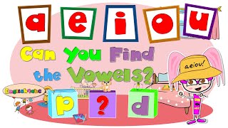 Can You Find the Vowels  AaEeIiOoUu  Phonics Mix [upl. by Nivan799]