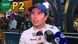 quotEstuve Conectado Con El Autoquot  Declaraciones Checo Pérez Tras Finalizar P2  Arabia Saudi 2024 [upl. by Ternan]