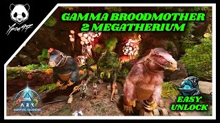 SUPER EASY Gamma Broodmother Boss Fight  2 MEGATHERIUMS  Official PVE  ARK Survival Ascended [upl. by Aisiram30]