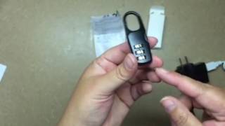 Luggage Locks  Three Digit Combination Carabiner Latch [upl. by Jennette586]