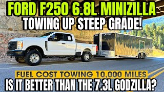 Ford F250 68L Gas V8 MiniZilla Towing Heavy Up 6 Grade With MPG This Might Be The Best Gas Combo [upl. by Missy]