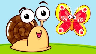 Snail And The Butterfly Insects Song and Animal Cartoon for Babies [upl. by Sanoy]