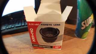 Opteka 58mm HD2 035x Wide Angle Macro Fisheye UnboxingReview [upl. by Hermia509]