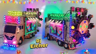 Mini Dj Truck Loading AtHome Dj Eicher Dj gadi kese banaye moving sharpy light and Dj box dj toy [upl. by Aneel808]