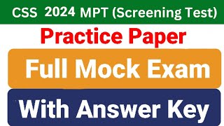 CSS MPT 2024 Practice paper  CSS MPT 2024 Mock Test  CSS MPT 2024 Preparation [upl. by Ulrich205]