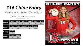 2024 09 14 Chloe Fabry  Brimfield High School Volleyball Highlights  Game 2 vs Hall Midland T [upl. by Nannahs64]