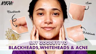 How To Remove Clogged Pores At Home  Get Rid Of Blackheads Whiteheads amp Acne  Nykaa [upl. by Llednil603]