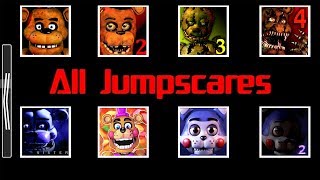 Animatronics Jumpscares in HD FNaF 1 2 3 4 5 6 [upl. by Ennayehc]