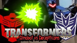 TRANSFORMERS stop motion Dinobot vs Decepticons Scorn vs Dreadwing [upl. by Doowyah153]