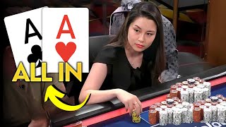 Poker Queen With POCKET ACES for 368000 at Super High Stakes Cash Game [upl. by Yhtomot976]