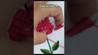 Caston stitch very easy stitch embroidery designsytshortsstitches flower embroidery threadart [upl. by Didier]