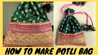 How To Make Potli BagBatua bag making at home DIY handbags Maina Thapa [upl. by Ritchie679]