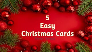 5 Christmas Card Making Ideas  Easy Christmas Greeting Cards  How To Make Christmas Card  Crafts [upl. by Angelle]