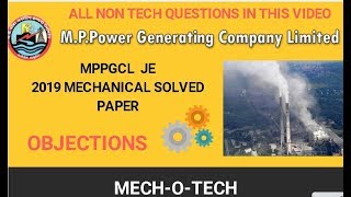 MPPGCL JE 2019 MECHANICAL SOLVED PAPER II PART 1 II NON TECH [upl. by Arte]