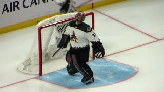 Scott Wedgewood warms up during the Coyotes  Senators hockey game [upl. by Barbie]