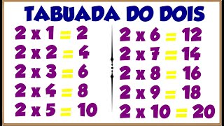 Tabuada do 2║Ouvindo e Aprendendo a tabuada de Multiplicação por 2『Tabuada do DOIS』 [upl. by Tharp853]