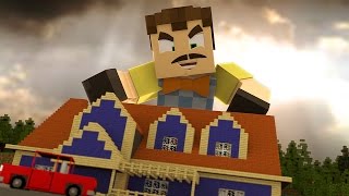 Minecraft HELLO NEIGHBOR  O VIZINHO FICOU GIGANTE [upl. by Elwaine]