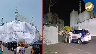 Ahead of Ram Navami Shobha Yatra mosque and dargah are draped in fabric [upl. by Ateekal]