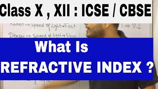 What is Refractive Index  CLASS X  CBSE  ICSE  Refraction Of Light 02 [upl. by Aneehsat914]