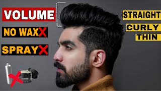 SET HAIR  ZERO DAMAGE NO WAX OR SPRAY  Hair Tutorial for men Hair Volume Powder Mens Hair [upl. by Froemming]