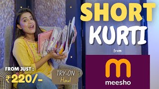 All new SHORT KURTI haul from MEESHO 💖  Latest Collection  Tryon  Honest Review  gimaashi [upl. by Halsted689]