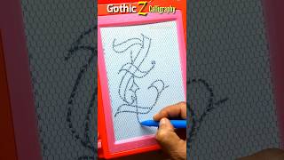 Capital Z calligraphy  How to write the alphabet✍️ shorts shortvideo aajkiraat [upl. by Laden]