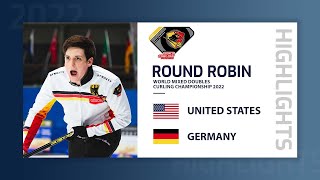 United States v Germany  Highlights  World Mixed Doubles Curling Championship 2022 [upl. by Aecila]