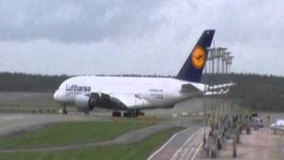 Lufthansa A380 Landing and Takeoff At Arlanda Airport [upl. by Illom27]