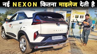 Nexon facelift 2023 mileage test  New nexon mileage petrol  Tata Nexon 2023 [upl. by Natsuj592]