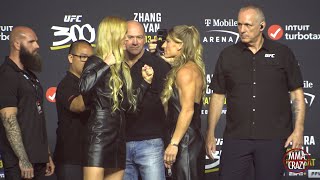 Holly Holm vs Kayla Harrison LONG FIRST Face Off at UFC 300 [upl. by Whittemore264]