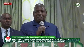 MESSAGE DE SA DIVINITE PAPA SIMON KIMBANGU KIANGANI DE JEUDI 03 OCTOBRE 2024 A NKAMBA NLLE JERUSALEM [upl. by Polak905]