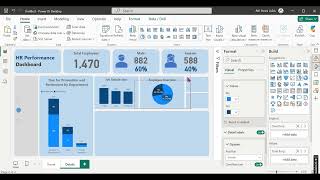 Tutorial Membuat Dashboard di Power BI HR Performance Dashboard  Part 3 powerbi dashboard [upl. by Esta304]