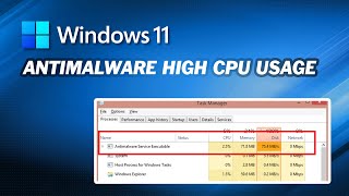 How to Fix Windows 11 Antimalware Service Executable High CPU Usage [upl. by Silberman]