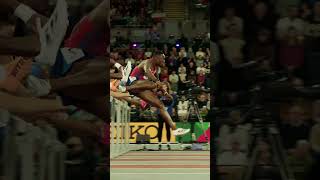 Grant Holloway is unstoppable 😮‍💨 usa hurdles running sports worldindoorchamps [upl. by Lenaj]