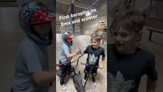 First barspins on bmx and scooter  Charm city skatepark bmx bike scooter [upl. by Rilda]