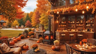 Autumn Coffee Shop Atmosphere  Smooth Jazz Music for Peaceful Studying 🍁 [upl. by Llirret]