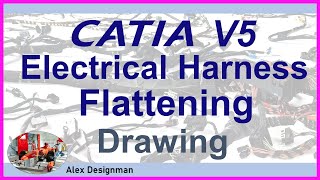 Catia V5 Electrical Harness Flattening Drawing [upl. by Yrojram]