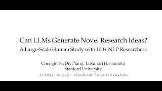 Can LLMs Generate Novel Research Ideas A LargeScale Human Study with 100 NLP Researchers [upl. by Nitas488]