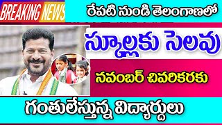 రేపటి నుండి నవంబర్ నెల మొత్తం విద్యా సంస్థలకు సెలవులు schools holidays in Telangana [upl. by Gaston]