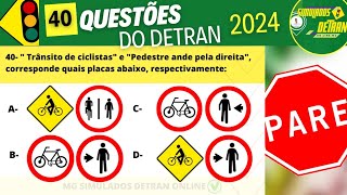 Questões da Prova teórica do Detran 2024 prova do detran 2024 simuladodetran2024 [upl. by Adekam]